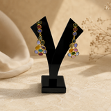 Tourmaline Matrix Cascade Drops –  Gold Plated Multi-Gemstone Chandelier Earrings