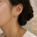 Sahara Textured Pebble Studs – Gold Plated Radiant Organic Statement Earrings