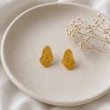 Sahara Textured Pebble Studs – Gold Plated Radiant Organic Statement Earrings