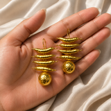 Talismanic Chilli Cluster Earrings – 18K Gold Plated Sculptural Drop Earrings