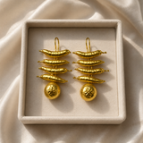 Talismanic Chilli Cluster Earrings – 18K Gold Plated Sculptural Drop Earrings