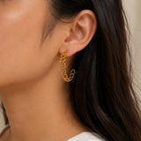 Artisan Sculptural Sunburst Hoops – Gold Plated Heart Matrix Openwork Creoles