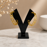 Artisan Sculptural Sunburst Hoops – Gold Plated Heart Matrix Openwork Creoles