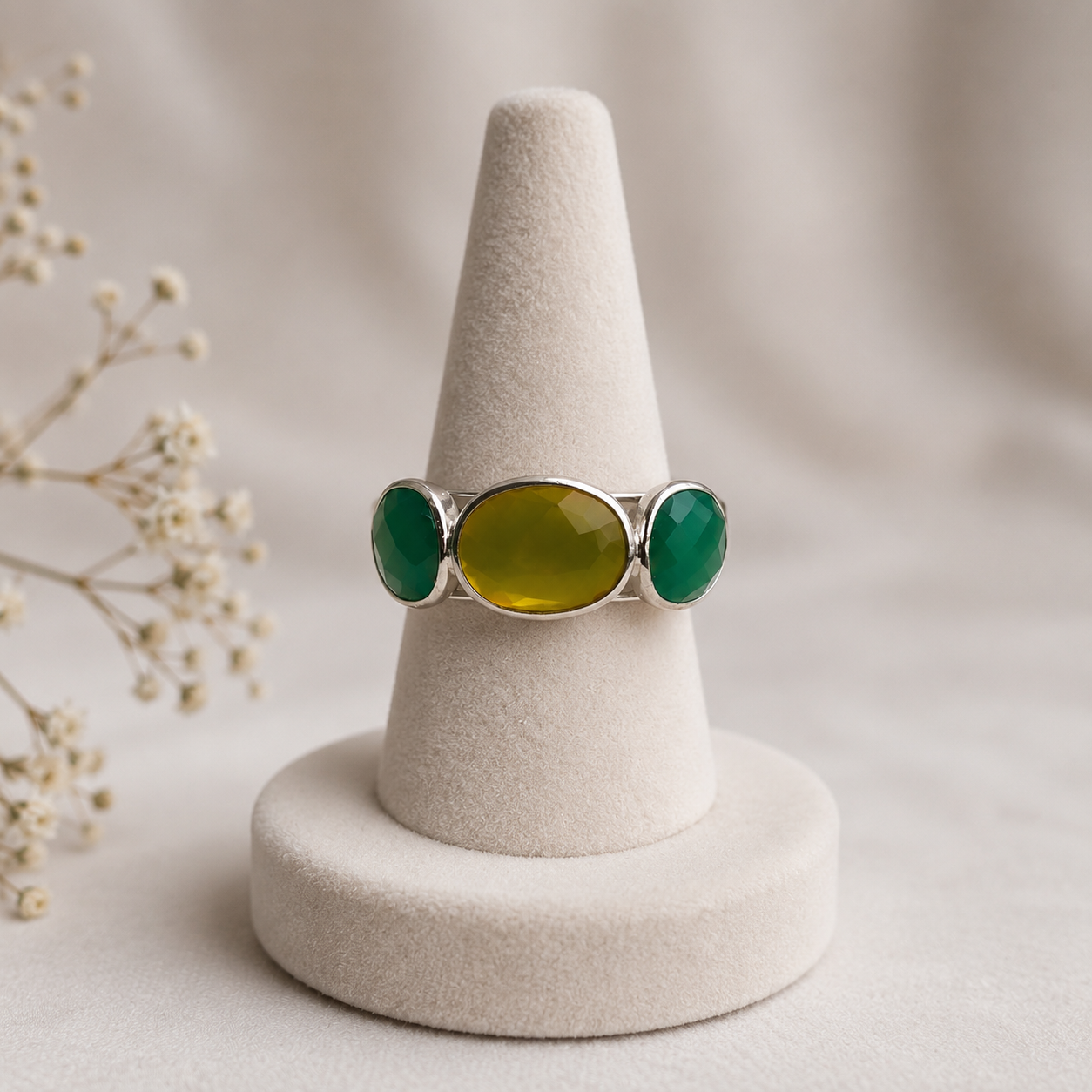 The Aegean Teardrop Eternity Ring – Multi-Stone Bezel Set Statement Ring
