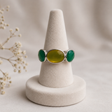 The Aegean Teardrop Eternity Ring – Multi-Stone Bezel Set Statement Ring