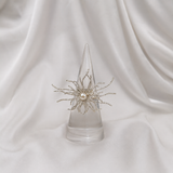 Supernova Pearl Starburst Ring – Silver Plated Textured Statement Ring