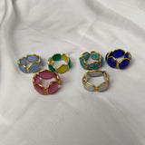 The Aegean Teardrop Eternity Ring – Multi-Stone Bezel Set Statement Ring