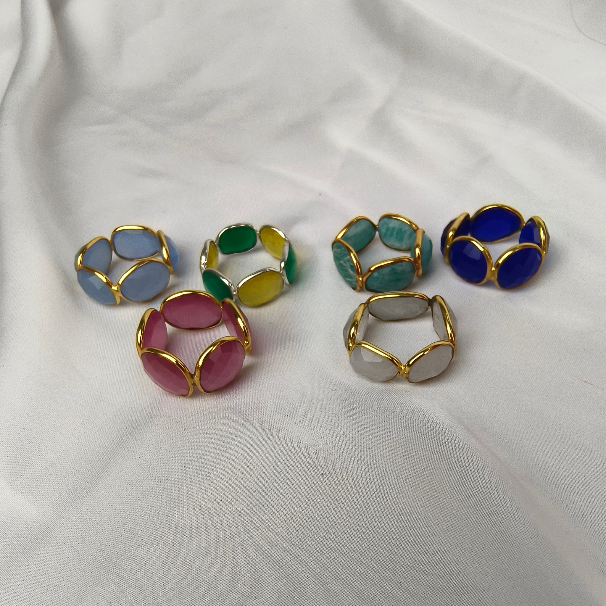 The Aegean Teardrop Eternity Ring – Multi-Stone Bezel Set Statement Ring