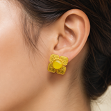 Golden Petal Glow Earrings