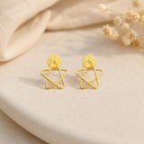 Tessellated Prism Studs – Gold Plated Geometric Star Statement Earrings