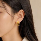Tessellated Prism Studs – Gold Plated Geometric Star Statement Earrings