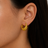 Ripple Edge Hoops Earring