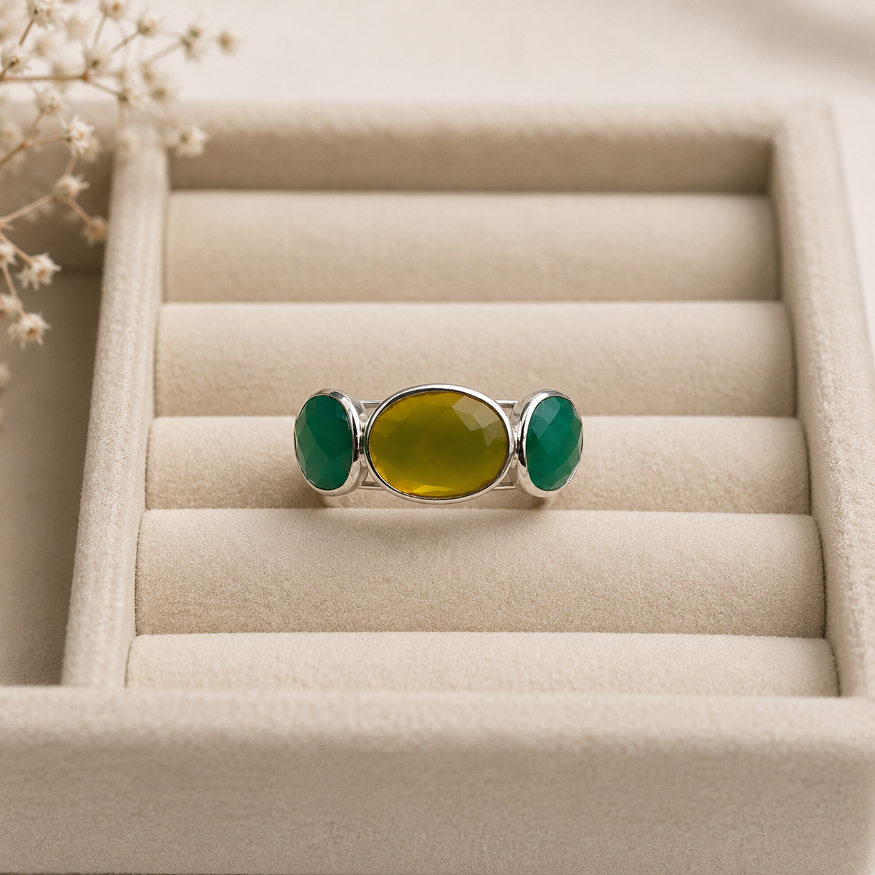 The Aegean Teardrop Eternity Ring – Multi-Stone Bezel Set Statement Ring