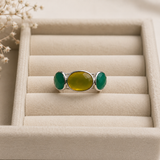 The Aegean Teardrop Eternity Ring – Multi-Stone Bezel Set Statement Ring