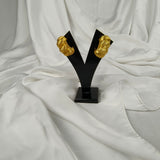 The Gilded Croissant Hoops – Gold Plated Ridged Chunky Statement Creoles