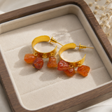 Amber Aura Hoops Earrings