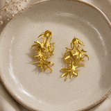 Golden Reef Clusters – Sculptural Coral-Inspired Statement Studs