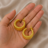 Ripple Edge Hoops Earring