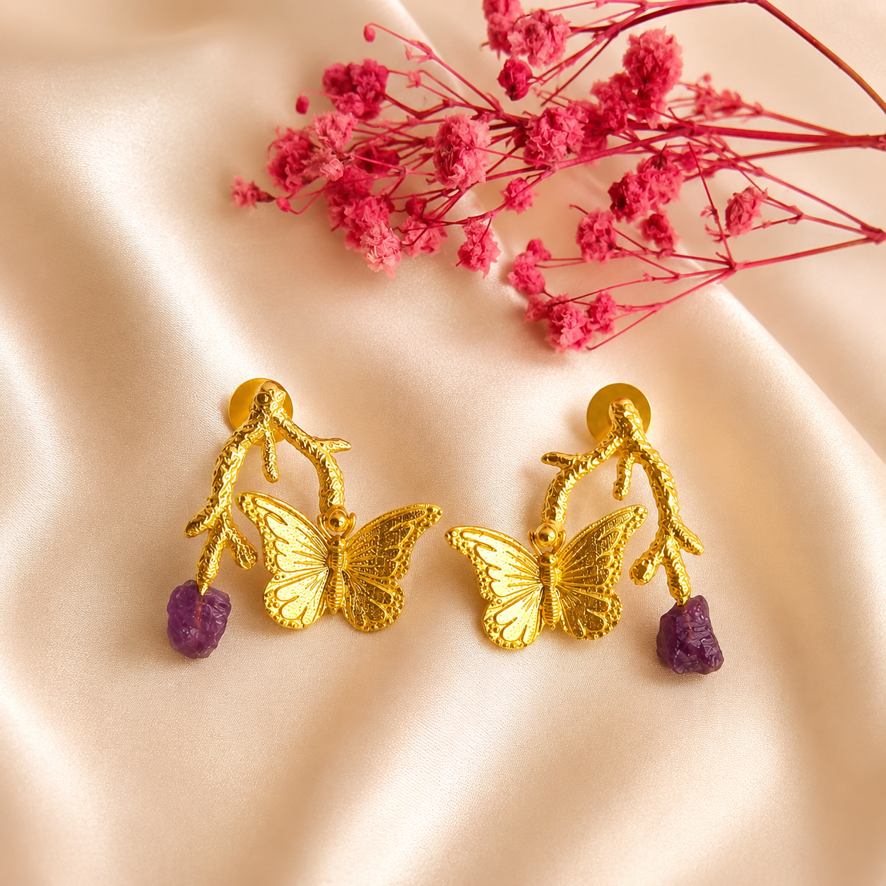 Amethyst Flutter Drops Earrings