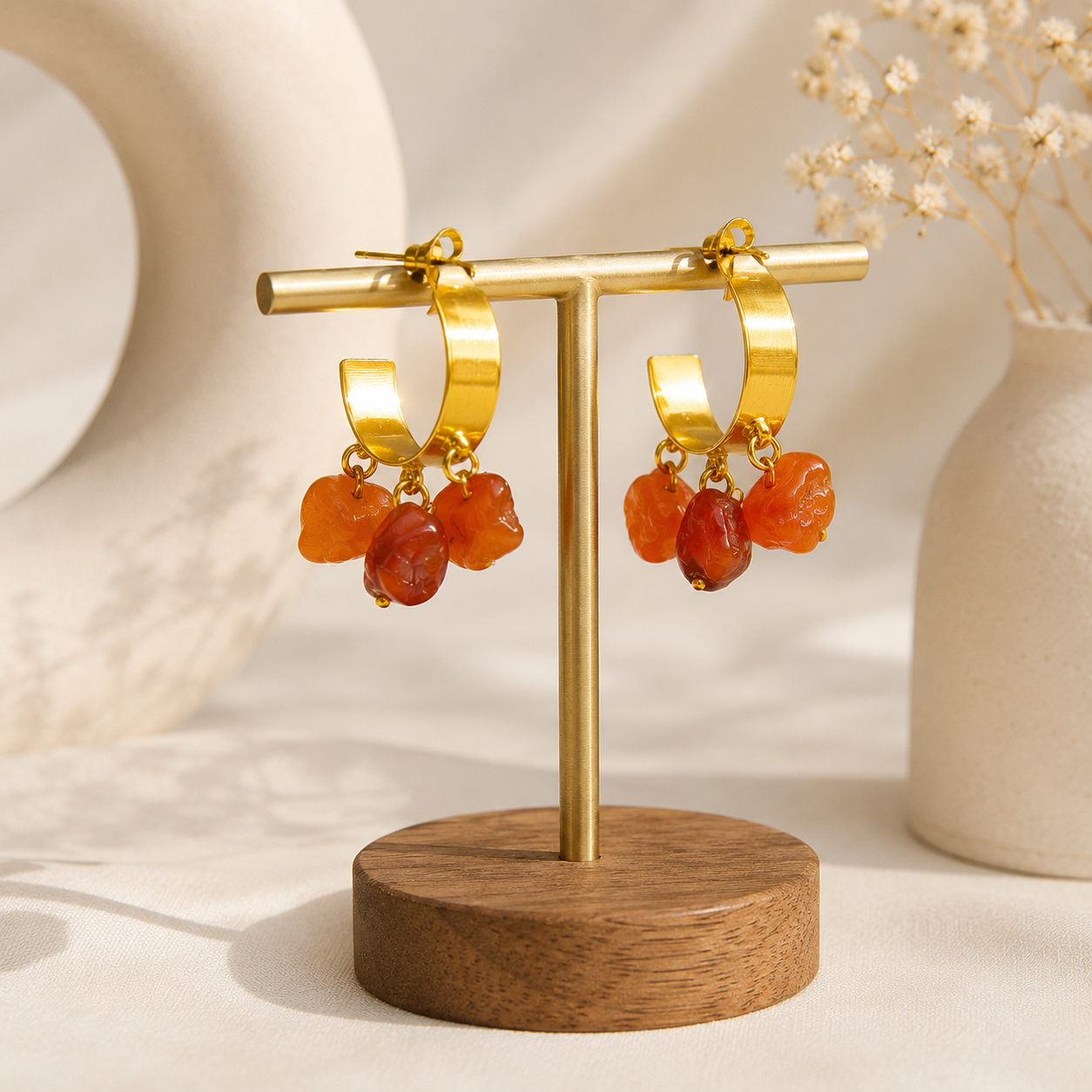 Amber Aura Hoops Earrings