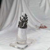 Oxidized Nocturnal Crown Ring – Dark Patina Textured Gothic Statement Ring