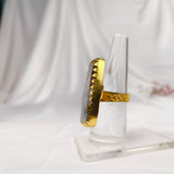 Twilight Matrix Cushion Ring – Gold Plated Dendritic Agate Statement Cocktail Ring