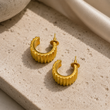 Ripple Edge Hoops Earring