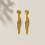 Gilded Lightning Bolt Drops – Textured Gold Plated Statement Dangles
