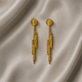 Gilded Lightning Bolt Drops – Textured Gold Plated Statement Dangles