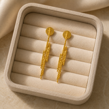 Gilded Lightning Bolt Drops – Textured Gold Plated Statement Dangles