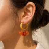 Amber Aura Hoops Earrings