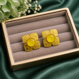 Golden Petal Glow Earrings