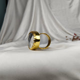 Monochrome Wilderness Oval Ring –  Gold Plated Dendritic Opal Statement Cocktail Ring