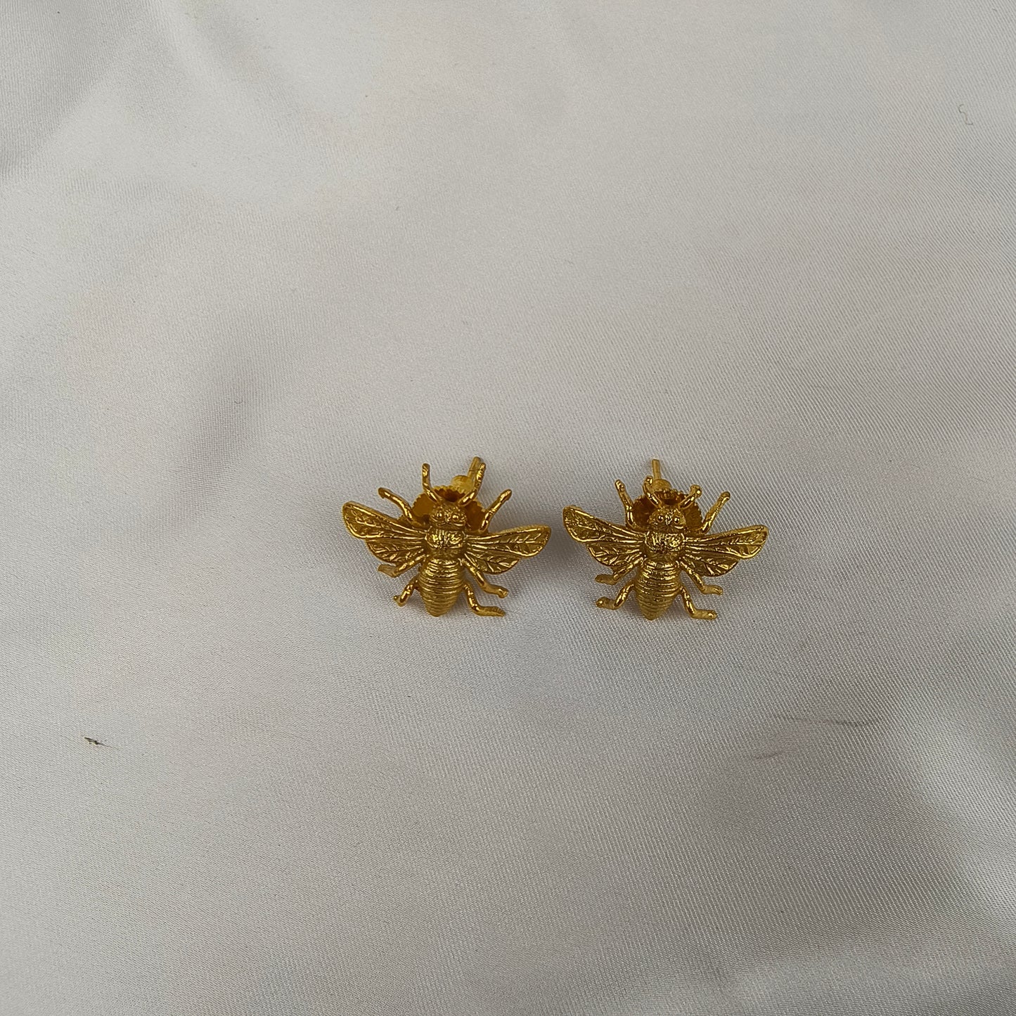 The Honeybee Petite Studs – Gold Plated Delicate Insect Statement Earrings