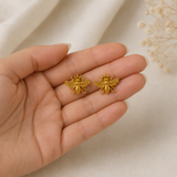 The Honeybee Petite Studs – Gold Plated Delicate Insect Statement Earrings