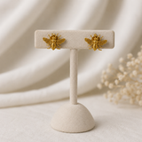 The Honeybee Petite Studs – Gold Plated Delicate Insect Statement Earrings