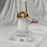 Gilded Horseshoe Dome Ring – Gold Plated Crystal Encrusted Lucky Statement Ring