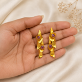 Prism Shard Multi-Stone Earrings – 18K Gold Plated Angular Crystal Statement Drops