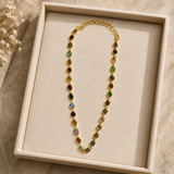 Meridian Continuous Gem Necklace – Gold Plated Tarmuline Station Chain