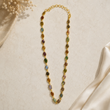 Meridian Continuous Gem Necklace – Gold Plated Tarmuline Station Chain