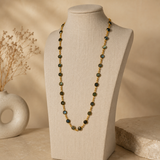 Lustrous Labradorite Station Necklace – Gold Plated Brass Faceted Stone Chain