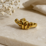 Medusa Serpent Statement Ring – Gold Plated Sculptural Snake Ring