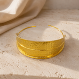 Gilded Empress Hammered Choker – Tiered Gold Plated Brass Statement Collar