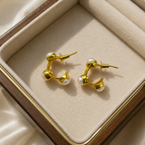 Halo Pearl Hoops