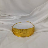 Gilded Empress Hammered Choker – Tiered Gold Plated Brass Statement Collar