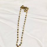 Lustrous Labradorite Station Necklace – Gold Plated Brass Faceted Stone Chain
