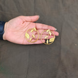 Olive Branch Halo Studs – Gold Plated Circular Botanical Statement Earrings
