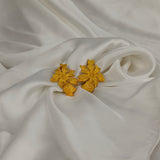 Golden Moss Blossom Earrings – Gold Plated Textured Botanical Statement Studs