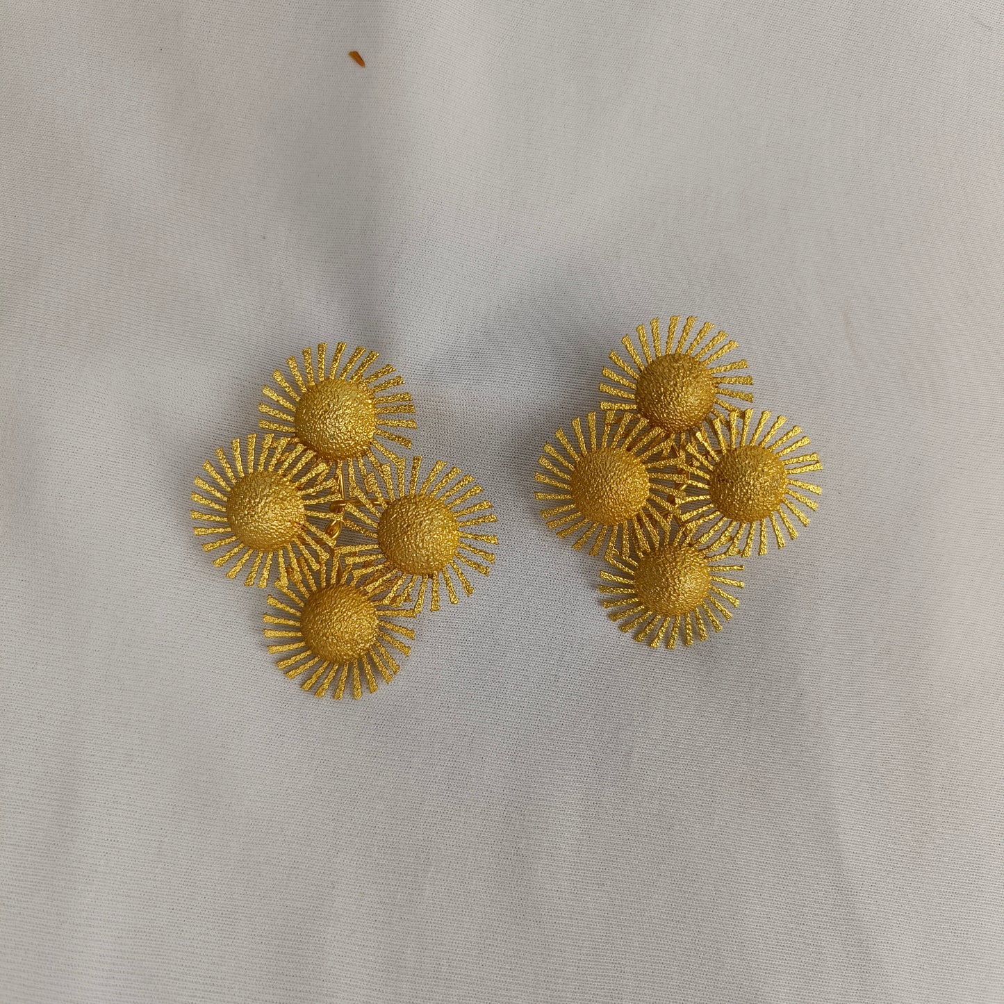Celestial Galaxy Statement Studs – Textured Metallic Sunburst Cluster Earrings