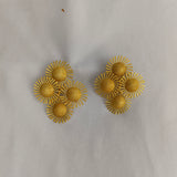 Celestial Galaxy Statement Studs – Textured Metallic Sunburst Cluster Earrings